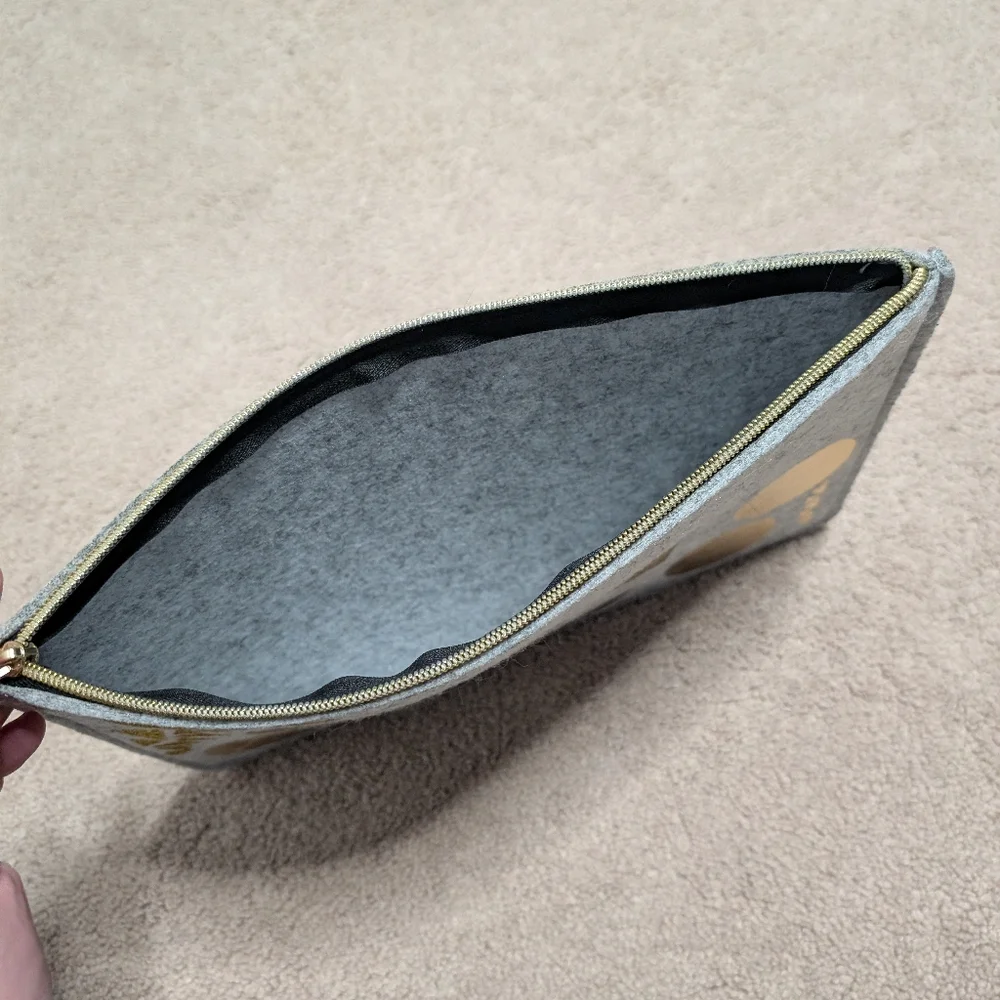 Gray and Gold Geometric Tablet Holder
